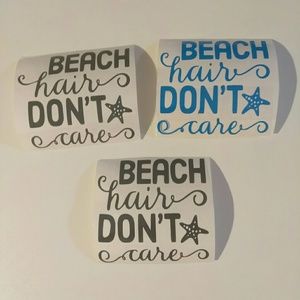 2 Beach hair dont care vinyl decals